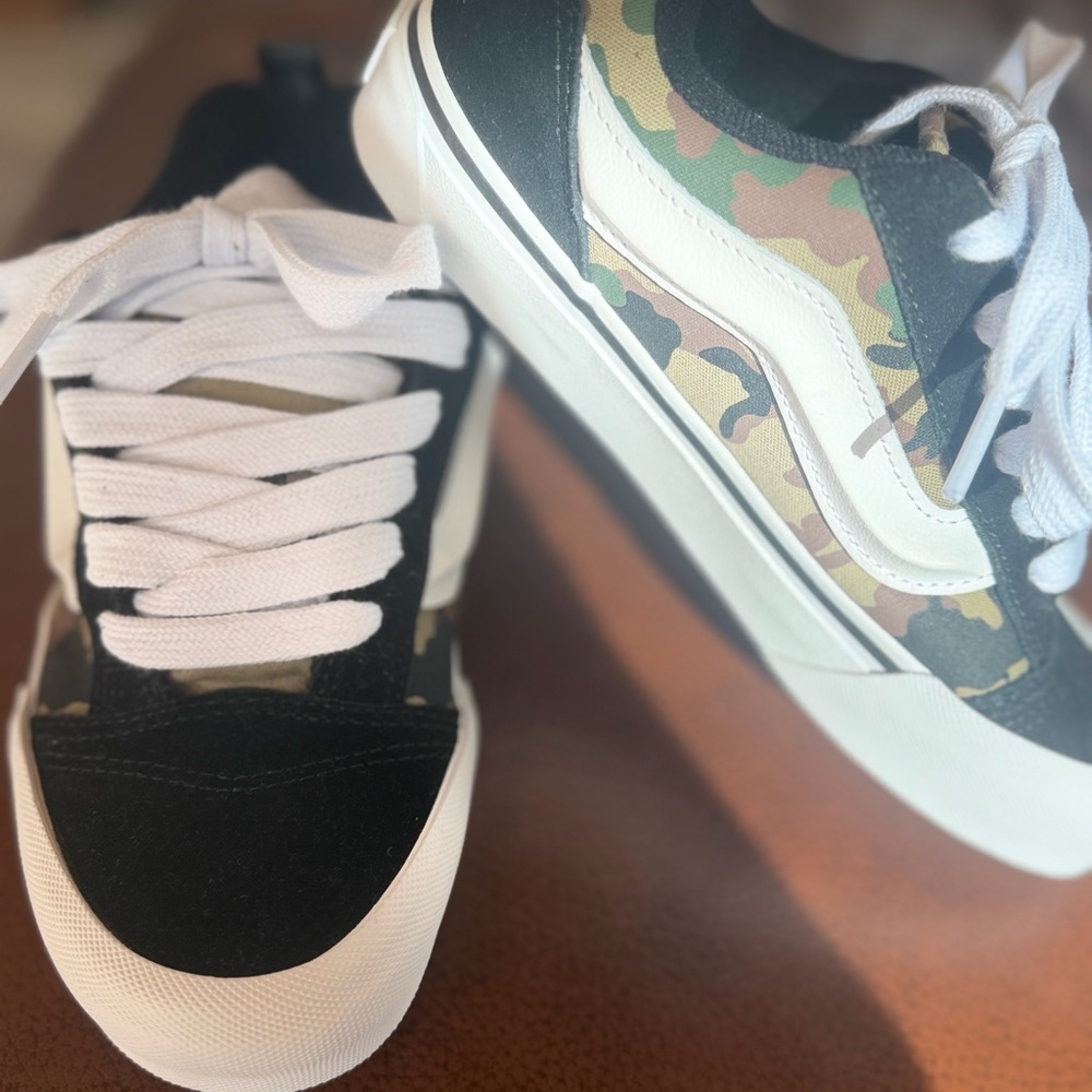 Vans Kids Sneakers - Black, White, and Camouflage